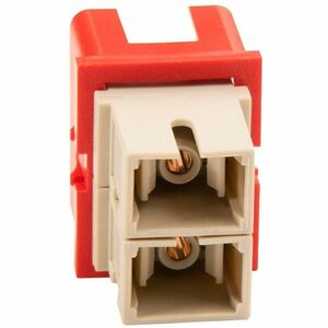 Ortronics TracJack Module, 2-SC Simplex Multimode, Beige Adapter, Red Housing
