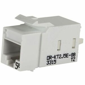 Ortronics Category 5e Keystone Jack, Lacing Cap Termination, Fog White, 25 Pack