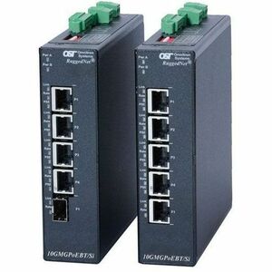 Omnitron Systems 10G Unmanaged Industrial Multi-Gigabit / Multi-Rate PoE++ (60W) Switch