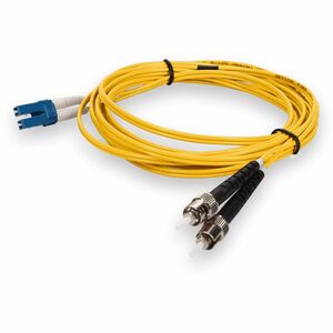 AddOn 5m ST to LC Yellow OS2 Duplex OFNP (Plenum-Rated) TAA SMF (Single Mode) Fiber Patch Cable, 9/125