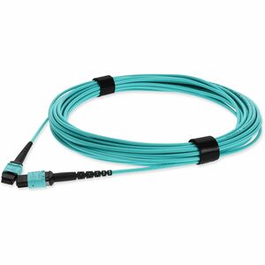 AddOn 10m MPO/UPC to MPO/UPC Aqua OM4 OFNP (Plenum-Rated) 12-Strand TAA Fiber Patch Cable