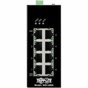 Eaton Tripp Lite Series 8-Port Unmanaged Industrial Gigabit Ethernet Switch - 10/100/1000 Mbps, Ruggedized, -40&deg; to 75&deg;C, EIP QoS, DIN Mount, TAA