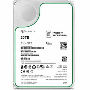 Seagate Exos X22 ST20000NM004E 20 TB Hard Drive - Internal - SATA (SATA/600) - Conventional Magnetic Recording (CMR) Method