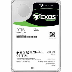 Seagate Exos X24 ST20000NM001H 20 TB Hard Drive - 3.5" Internal - SATA (SATA/600) - Conventional Magnetic Recording (CMR) Method