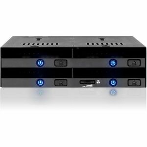 Icy Dock FlexiDOCK MB014SP-B R1 Drive Enclosure for 5.25" SATA/600, 12Gb/s SAS - SATA Host Interface - Black
