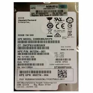 HPE SOURCING - CERTIFIED PRE-OWNED 300 GB Hard Drive - 2.5" Internal - SAS (12Gb/s SAS)