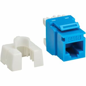 Eaton Tripp Lite Series Cat6a Keystone Jack - 4PPoE Compliant, 110/Krone, 568A/B, RJ45 Ethernet, Blue, TAA