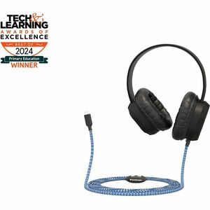 MAXCases Extreme Headset w/braided cable, inline volume control and built-in microphone w/USB-C connector (Black)