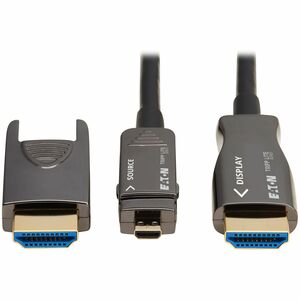 Eaton Tripp Lite series 8K HDMI Fiber Active Optical Cable (AOC) - 8K UHD @ 60 Hz, HDR, Detachable Connector, M/M, Black, 10 m (33 ft.)