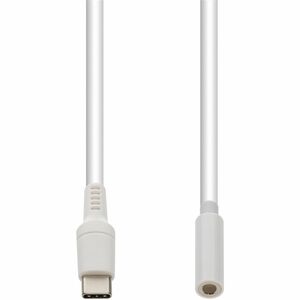 AddOn 8in USB C (Male) to 3.5mm Audio Headphone Jack Adapter (Female) Cable White