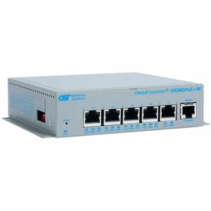 Omnitron Systems OmniConverter 10GMGPoE+/M, 1x SFP/SFP+, 4x RJ-45 PoE/PSE, 5 Year Warranty