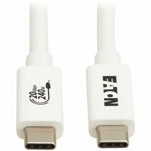 Eaton Tripp Lite Series USB4 20Gbps Cable (M/M) - USB-C, 4K 60 Hz, 240W PD Charging, White, 2 m (6.6 ft.)