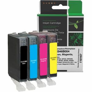 Clover Imaging Remanufactured Black, Cyan, Magenta, Yellow Ink Cartridges for Canon CLI-221 (2946B004) 4-Pack