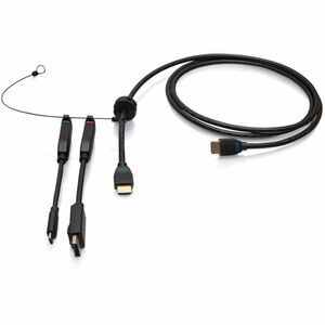 C2G 6ft (1.8m) 4K HDMI&reg; Premium Cable and Universal Dongle Adapter Ring with Color Coded DisplayPort™ and USB-C&reg; (without Pull Tab)