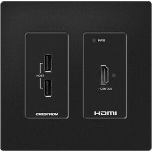 Crestron DM Lite 4K60 4:4:4 Receiver for HDMI&reg; and USB 2.0 Signal Extension over CATx Cable, Wall Plate, Black
