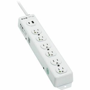 Eaton Tripp Lite Series Safe-IT UL 1363 Medical-Grade Power Strip, 6 Hospital-Grade Outlets, USB Charging, Safety Covers, Antimicrobial, 2 ft. Cord