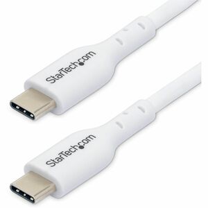 StarTech.com 3m (9.8ft) White USB-C Charging Cable, USB 2.0 Type-C Laptop Charger Cord, 60W Power Delivery, TPE Jacket, Data Transfer Cable