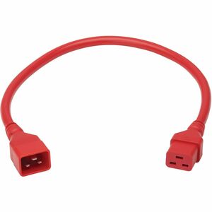 Eaton Tripp Lite Series Power Extension Cord, C20 to C19 - Heavy-Duty, 20A, 250V, 12 AWG, 2 ft. (0.6 m), Red