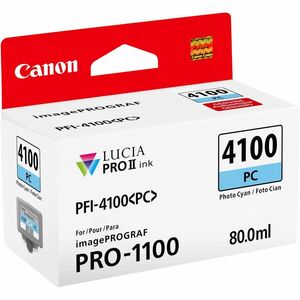 Canon Lucia PRO II PFI-4100 Original Inkjet Ink Cartridge - Photo Cyan - 1 / Pack