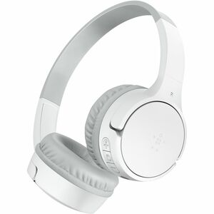 Belkin Wireless Bluetooth On-Ear Headphones for Kids w/ Mic - 85dB Limit - w/ USB-C Cable - Headset - White