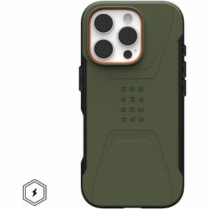 Urban Armor Gear Civilian Carrying Case Apple iPhone 16 Pro Smartphone - Olive Drab
