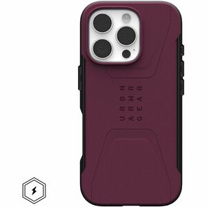 Urban Armor Gear Civilian Carrying Case Apple iPhone 16 Pro Smartphone - Bordeaux