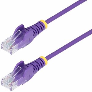 StarTech.com 1ft Purple Slim CAT6 Ethernet Cable, Slim Snagless RJ45, UTP, LSZH, 28AWG Bare Copper, Slim Network Patch Cord, Fluke Tested