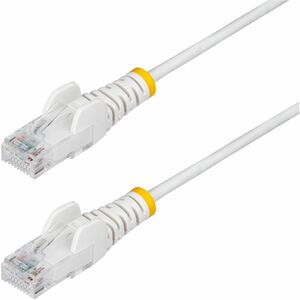 StarTech.com 25ft White Slim CAT6 Ethernet Cable, Slim Snagless RJ45, UTP, LSZH, 28AWG Bare Copper, Slim Network Patch Cord, Fluke Tested
