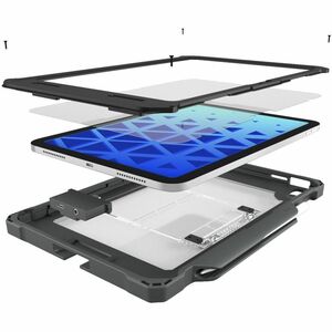 MAXCases Shield Extreme-X2 for iPad 10/11 10.9" w/3.5 mm Adapter and Tamper-Resistant Design (2022) (Black Bezel-Gray Chromebook Case)