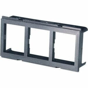 Ortronics Tracjack Adapter Plate For Furniture Opening, Three-Port, Black