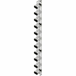 Ortronics MM20 Vertical Manager with Latches, 4"W x 6.12 in Deep for 7ft MM20 Racks, Black