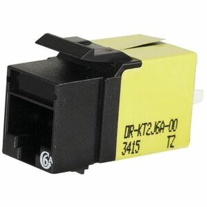 Ortronics Category 6a Keystone Jack, Lacing Cap Termination, Black, 25 pack