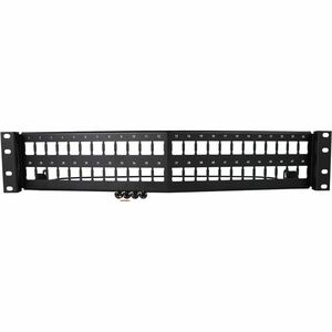 Ortronics HDJ series 48 port 2 RU unloaded angled panel
