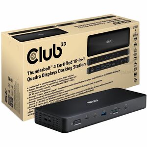 Club 3D Thunderbolt 4 Certified 16-in-1 Quadra Displays Docking Station