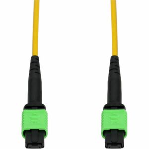 AddOn 0.5m MPO/APC to MPO/APC Yellow OS2 OFNP (Plenum-Rated) 12-Strand SMF (Single Mode) Type-A (Straight) Fiber Patch Cable, 9/125
