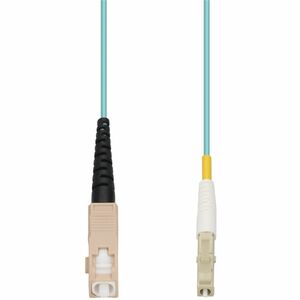 AddOn 30m SC to LC Aqua OM4 Simplex OFNP (Plenum-Rated) Fiber Patch Cable, MMF (Multi Mode), 50/125