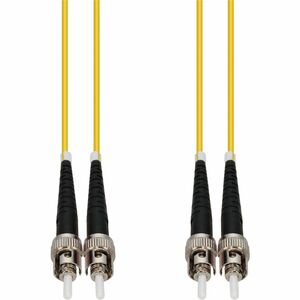 AddOn 9m ST to ST Yellow OS2 Duplex OFNP (Plenum-Rated) SMF (Single Mode) Fiber Patch Cable, 9/125