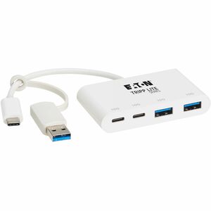 Eaton Tripp Lite Series 4-Port USB-C Hub - USB 3.2 Gen 2 (10 Gbps), 2 USB-A & 2 USB-C Ports, Thunderbolt 3, White