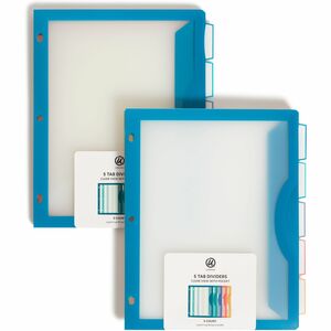 5 Tab Single Pocket Clear View Dividers - Brights, 10 Pack