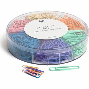 600ct paperclips in container Assorted Sizes (472pieces 28mm, 88 pieces 33mm, 40 pieces 50mm)