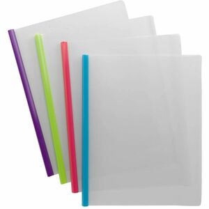 Smead Poly Report Cover with Sliding Bar, Letter Size, 25 Sheet Capacity, Assorted Colors, 12 per Pack (86048)