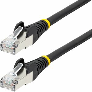 StarTech 60in CAT6a Ethernet Cable, Black Low Smoke Zero Halogen (LSZH) 10 GbE 100W PoE S/FTP Snagless RJ-45 Network Patch Cord