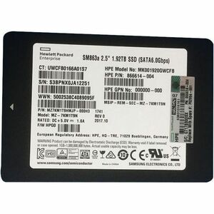 HPE Sourcing 1.92 TB Solid State Drive - 2.5" Internal - SATA - Mixed Use