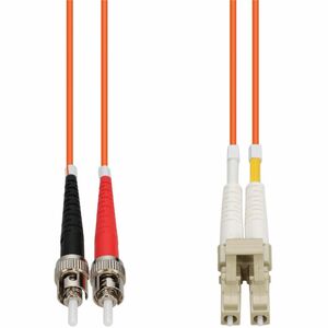AddOn 50m ST to LC Orange OM2 Duplex OFNR (Riser-Rated) MMF (Multi Mode) Fiber Patch Cable, 50/125