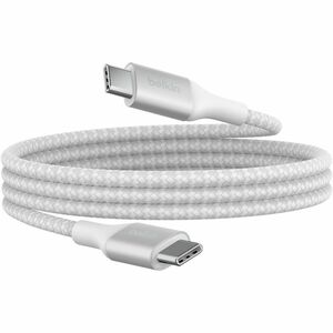 Belkin 240W USB-C to USB-C Cable - Nylon, Braided - M/M - 3.3ft/1m - White
