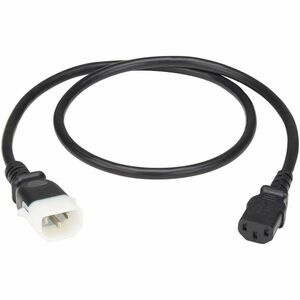 Eaton Tripp Lite Series PDU Power Cord, C13 to P-Lock C14 - North America and Europe Rated, 10A, 250V, 18 AWG, 3 ft. (0.9 m), Black
