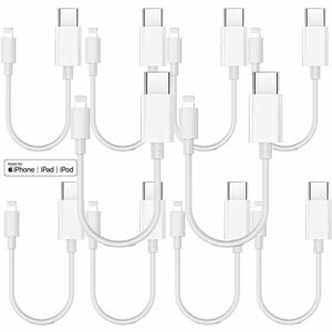4XEM 10 Pack 1FT USB-C to Lightning Cable (White) - MFi Certified
