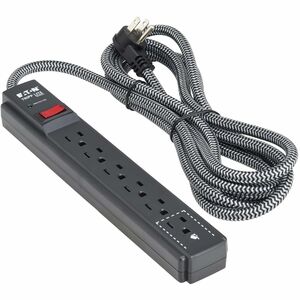 Eaton Tripp Lite Series Protect It! 6-Outlet Surge Protector - 5-15R Outlets, 1200 Joules, 10 ft. (3 m) Braided Cord, Black