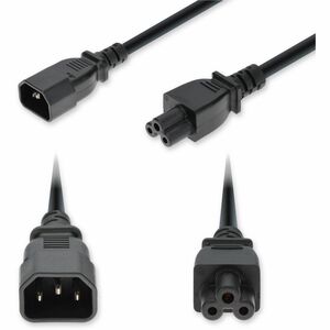 AddOn 8ft C14 Male to C5 Female Standard Commercial 18 AWG 250V at 10A PVC SJT (Service Junior Thermoplastic) Black Power Cable