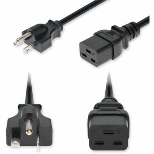 AddOn 8ft NEMA 5-20P Male to C19 Female Industrial Grade 12 AWG 125V at 20A PVC SJT (Service Junior Thermoplastic) Black Power Cable